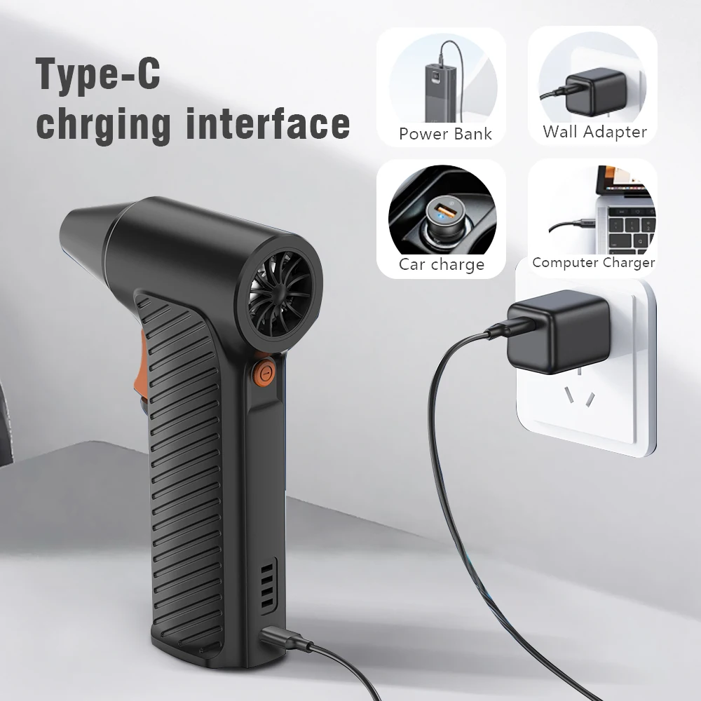 Mini dmuchawa USB-C Turbo |   Podwójne chłodzenie i czyszczenie kurzu za pomocą turbo przepływu powietrza (na biurko/na zewnątrz) |   3-sekundowe szybkie usuwanie kurzu |   Whisper-Q