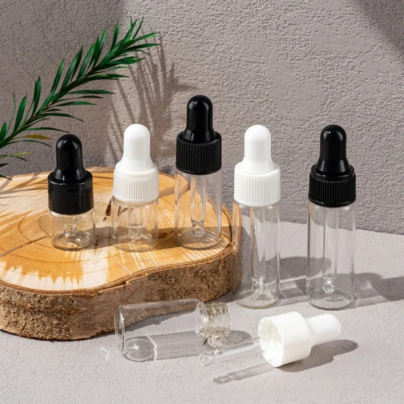 2/5 pièces 5mlTransparent petit compte-gouttes huile essentielle huile capillaire parfum bouteille de distribution échantillon cosmétique paquet d'essai voyage Portable
