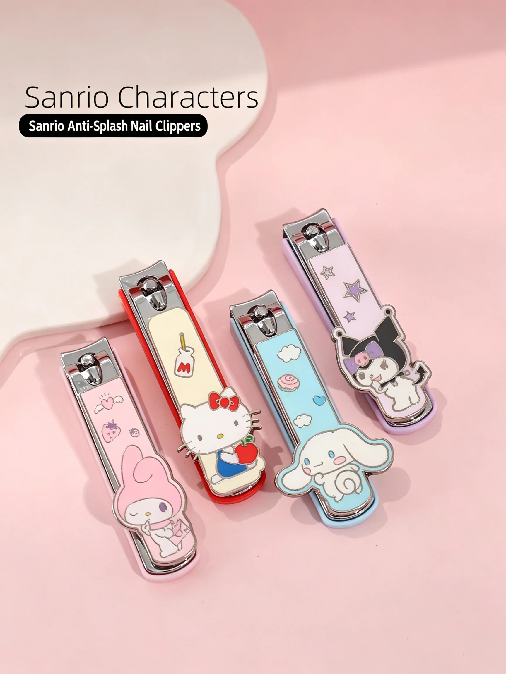 Genuine Licensed Nail Clipper Anti Splash Design Kawaii Hello Kitty Cinnamoroll Kuromi My Melody Portable Sharp