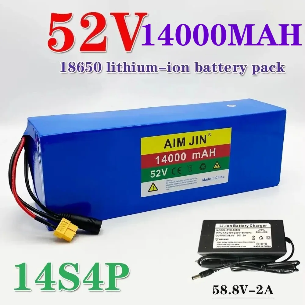18650 Lithium Battery 52V 14S4P battery pack 14000mah with BMS for Balance Car, Bike, Scooter, Tricycle