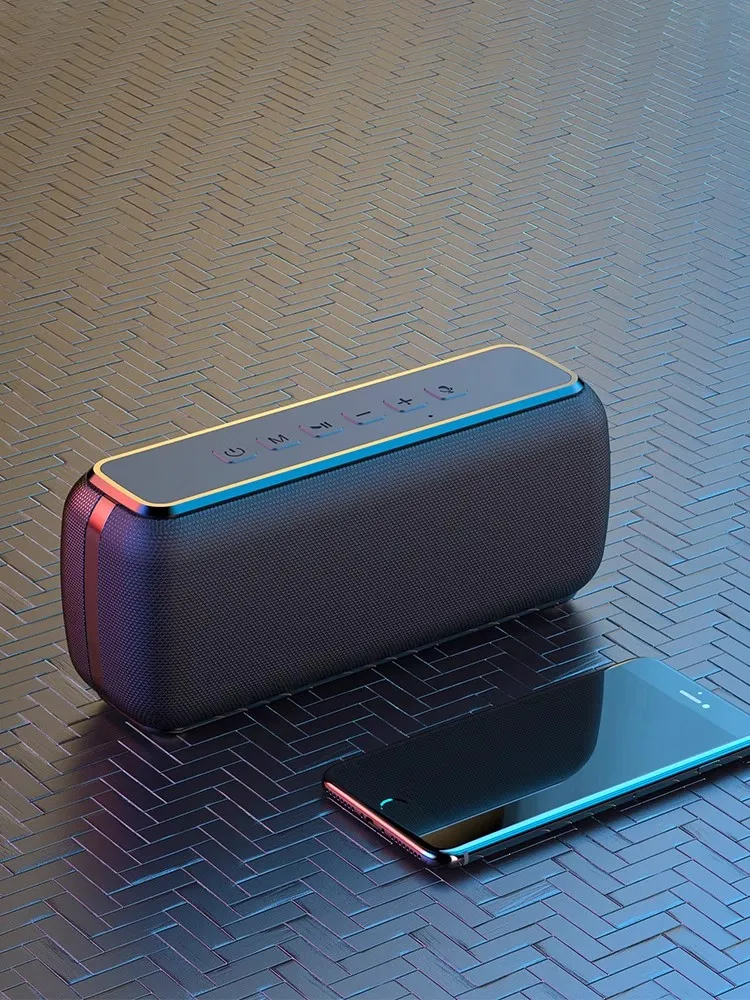 

[50W high power] German wireless Bluetooth speaker overweight subwoofer outdoor portable car small steel gun square dance high p