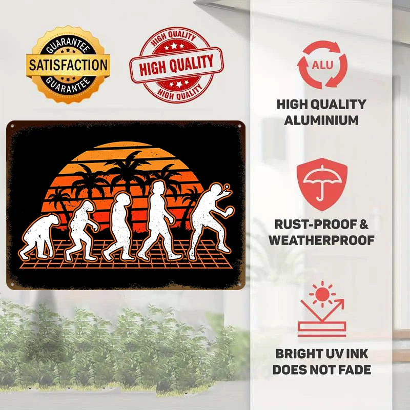 Table Tennis Evolution 3D Texture Printed Poster Customized Wall Art Vintage Metal Tin Signs for Decoration Bedroom Accessories