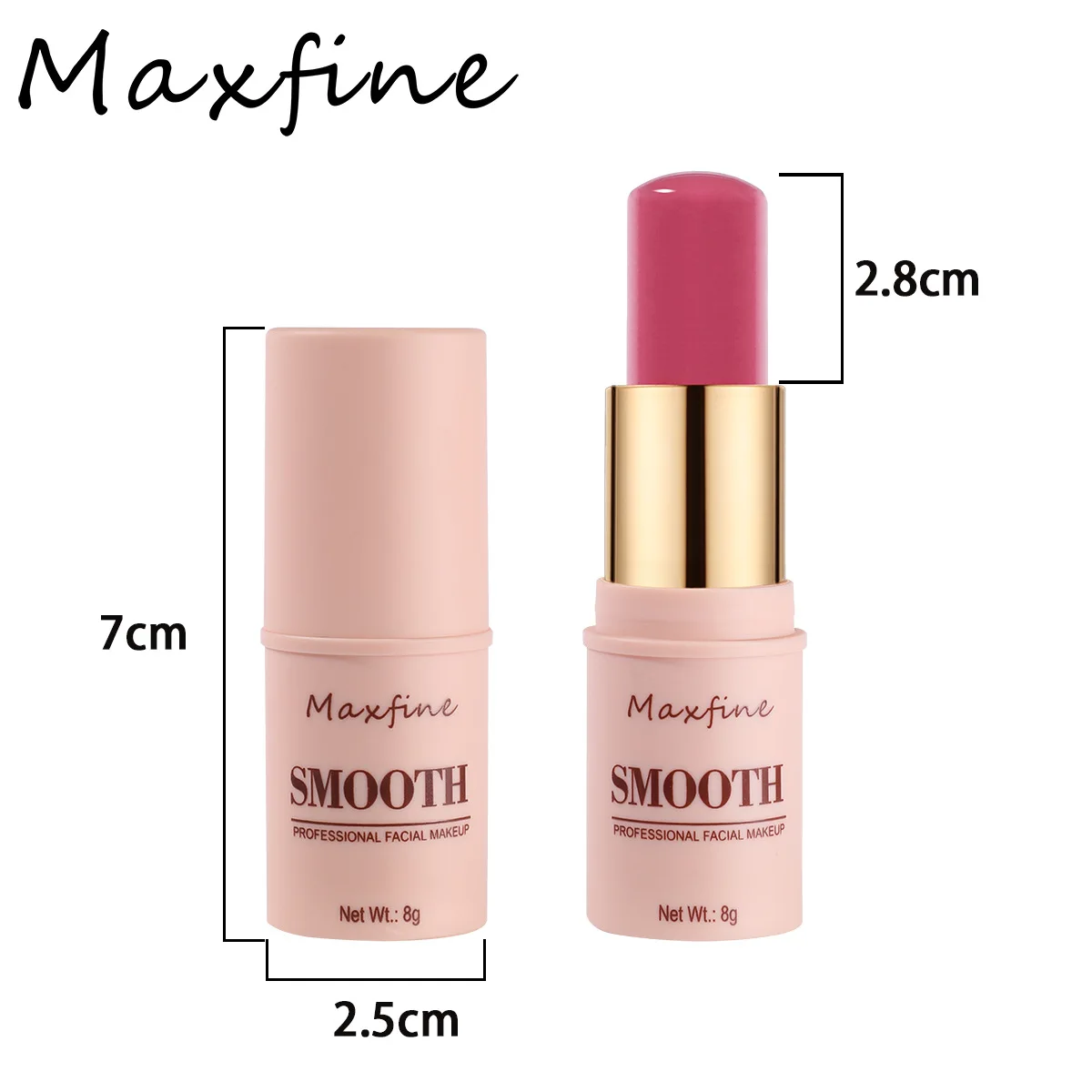 Maxfine 6 Color Blush Stick Matte Smooth Texture Natural Brighten Skin Tone Moisturize Long Lasting Hold Makeup Fashion Blush 8g