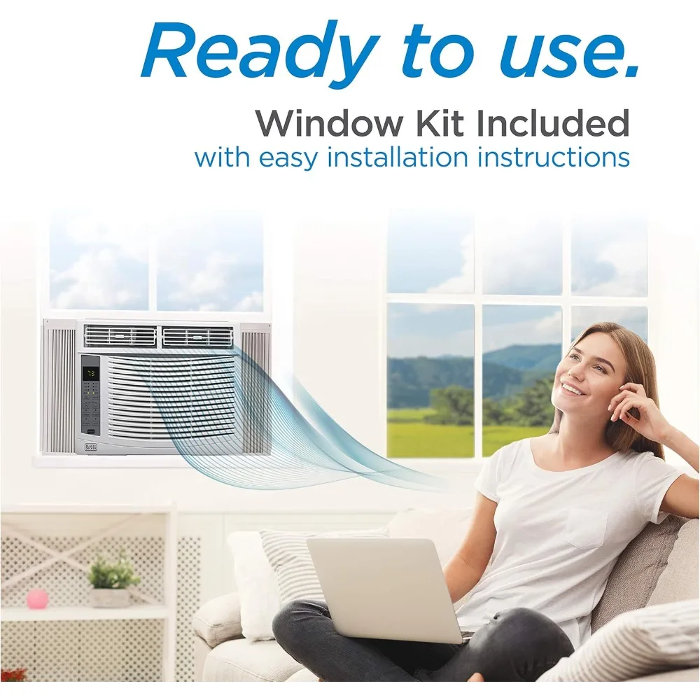 6000 BTU Window Air Conditioner Unit, AC Cools Up to 250 Square Feet, Energy Efficient, White