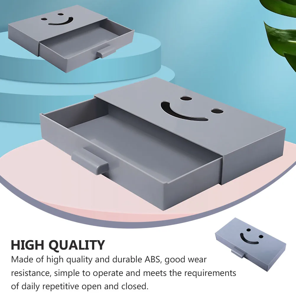 

2pcs Desk Bottom Storage Box High Capacity Hidden ganizer ABS Holder Pen Eraser Adapter Headphone