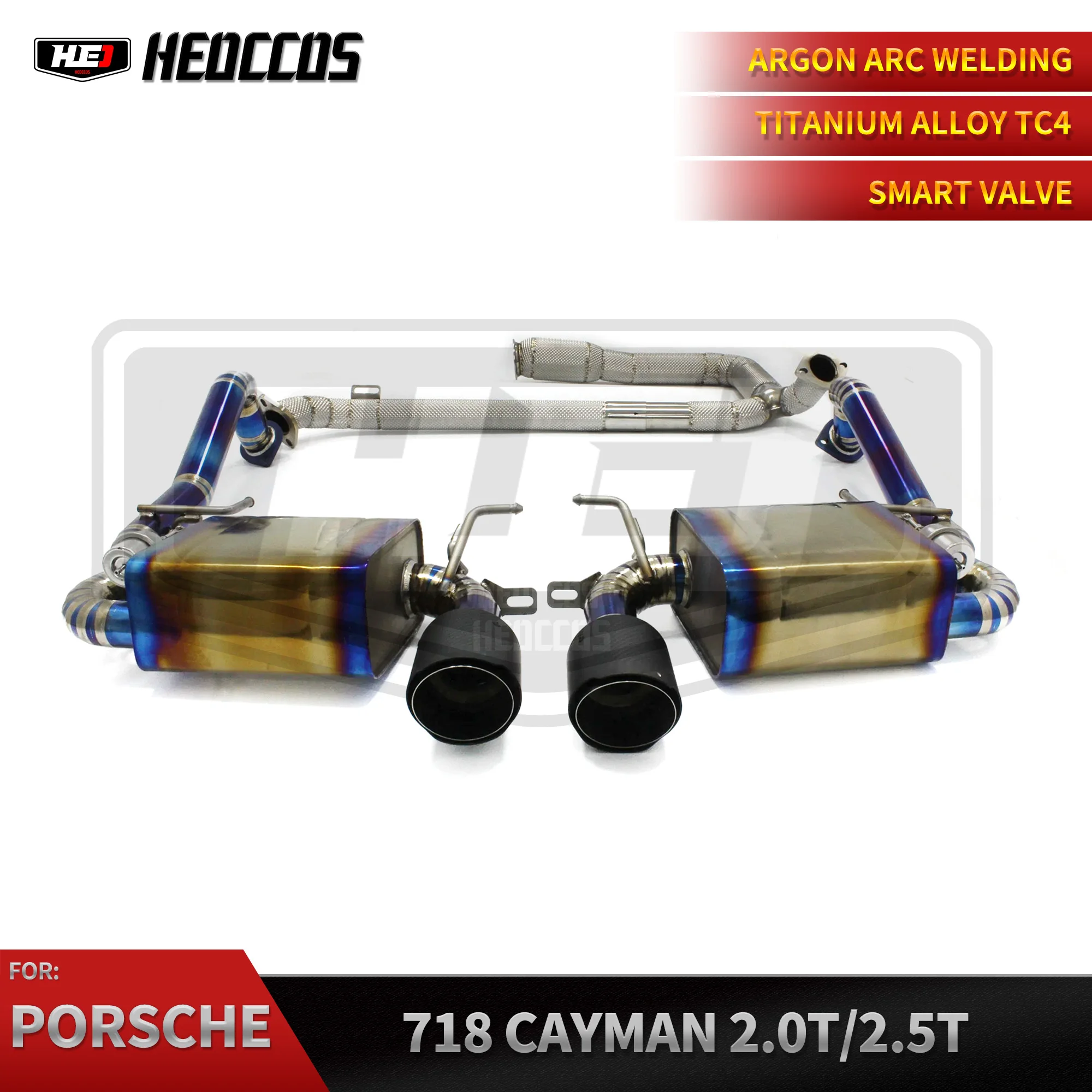 

HEO Growling Sound Titanium Exhaust Muffler For Porsche Cayman 718 2.0T 2.5T Catback Muffler Exhaust System Downpipe