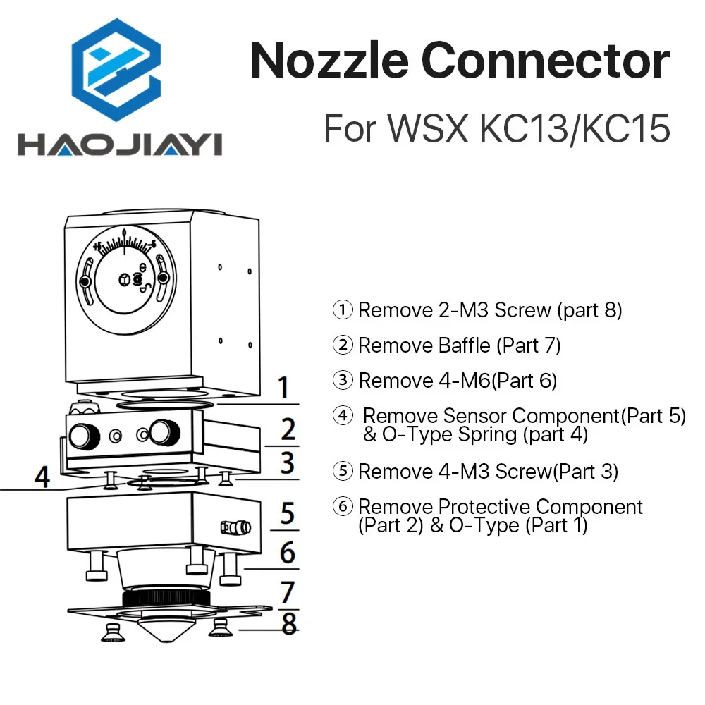 فوهة موصل السحابة ل WSX KC13 KC15 الألياف الليزر رئيس على آلة قطع المعادن بالليزر 1064nm #5