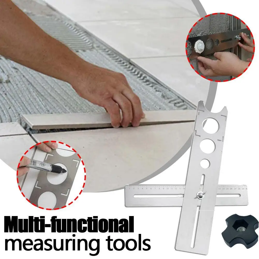 

2024 New High-end Adjustable Tile Locator To Wall Marking Position Ruler Ceramic Hole Cutter Tile Drill Marble Opener Constructi