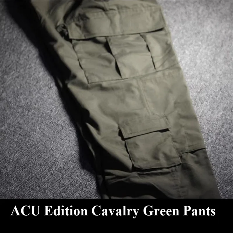 ACU Style RG Green Cavalry Green Combat Single Pants Tactical Pants Checkered Cloth Work Pants Military Green
