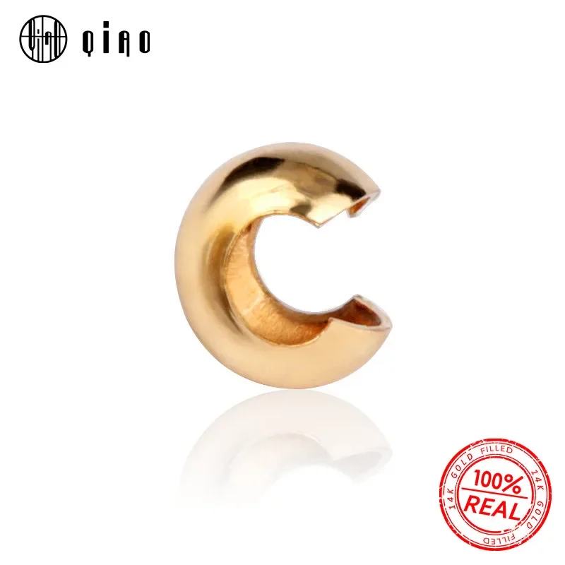 NEU 14K Gold Filled Crimp-Endkappen 14K Gold Filled Verschlüsse Umwickelte Kordelverschlüsse Passend für Armbänder und Halsketten zur Schmuckherstellung