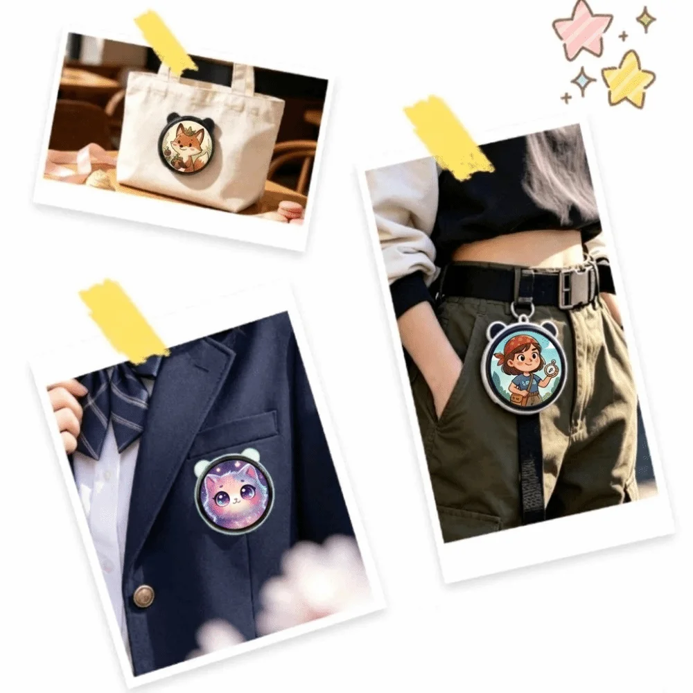 Magnetic Magnetic Electronic Badge Interactive Light‑Up Light‑Up Anime Brooch Smart Decor Compact Lightweight Wearable Accessory