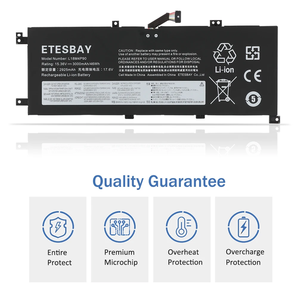 ETESBAY-بطارية كمبيوتر محمول لينوفو ثينك باد ، L18M4P90 ، L13 سلسلة اليوغا ، SB10T83119 ، 02DL030 ، SB10T83177 ، 5B10W13934 ، SB10T83178