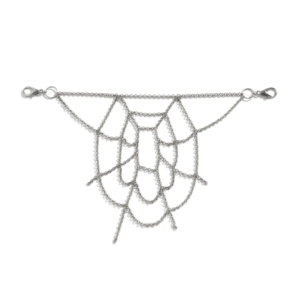 

Cool Zinc Alloy Spider Web Waist Chain Harajuku Gothic Punk Belt Chain Hip-Hop Key Chain Tassel Jeans Chain Steet
