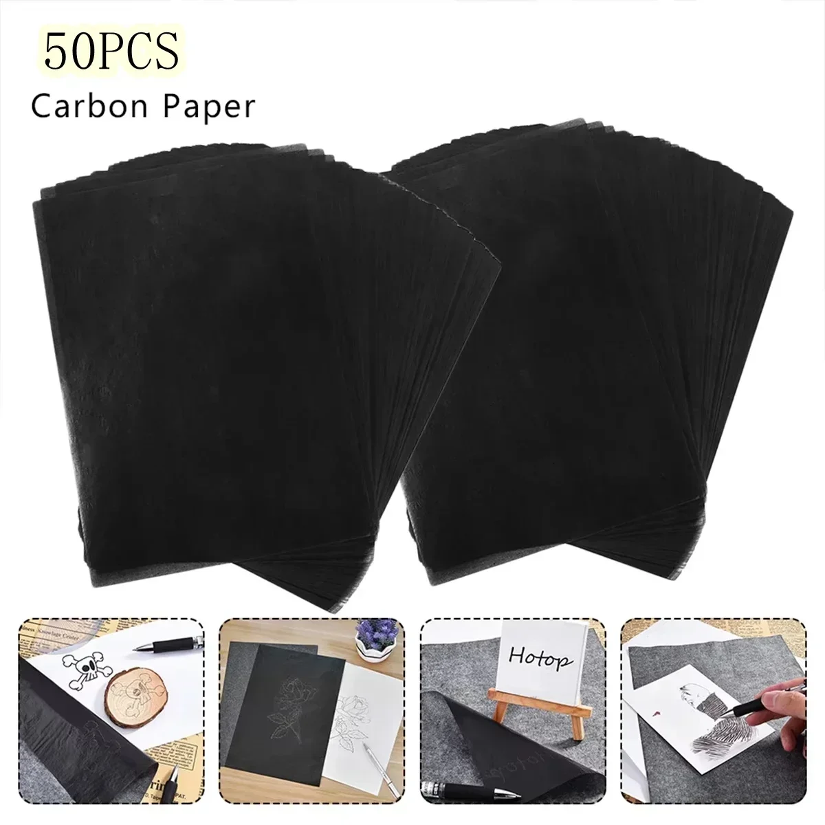 30/50/100 Blatt Kohlepapierbögen, Kohlenstoff-Transferpapier mit 3 Präzisionsstiften für DIY Holzbearbeitung, Papier, Leinwand