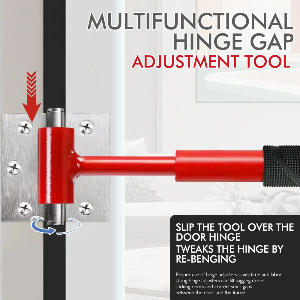 4-in-1 Heavy Duty Hinge Gap Adjusting Tool Wrench for Door Hinges, Home Hardware Adjuster for Alignment and Leveling
