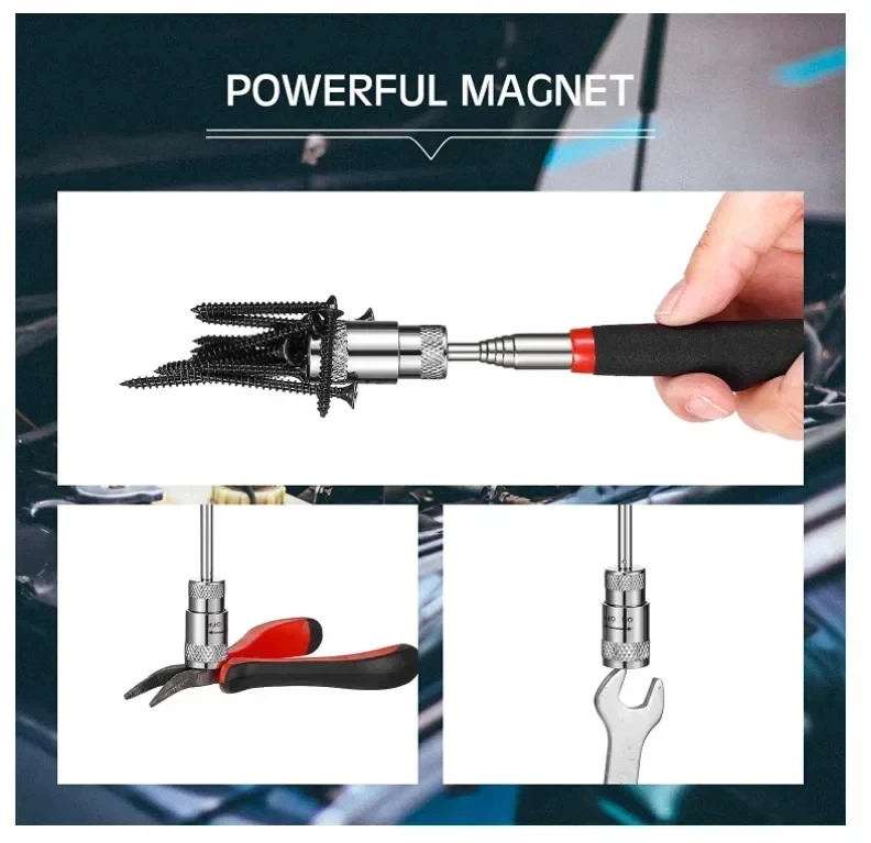 Teleskopischer tragbarer magnetischer Aufnahmestab Magnetstift robustes Werkzeug zum Aufnehmen von Schrauben Muttern und Bolzen geeignet für enge Ecken und schwer zugängliche Bereiche Hausreparaturen Werkstatt Kfz Repa – Detail 11