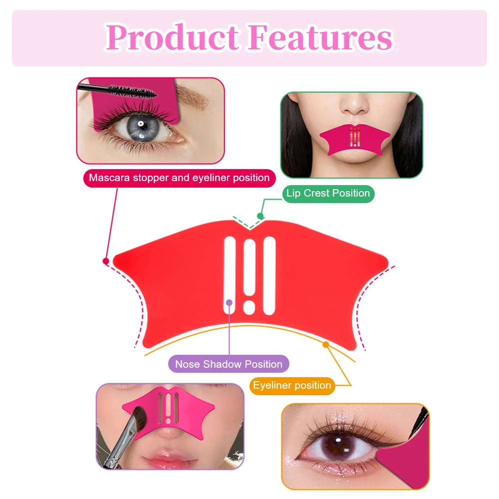 Silicone Nose Shadow Tool Nose Contour Stencil Multifunctional Eyeliner Assist Eyelash Extension Pads Makeup Helper Makeup Tools