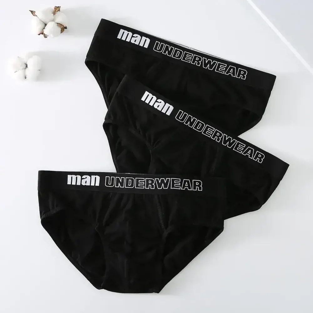 3pcs/Lot Men's Underwear Male Solid Briefs Underpants for Men Brief Cotton Soft Sexy Panties Mens Bikini Panty hombre cueca