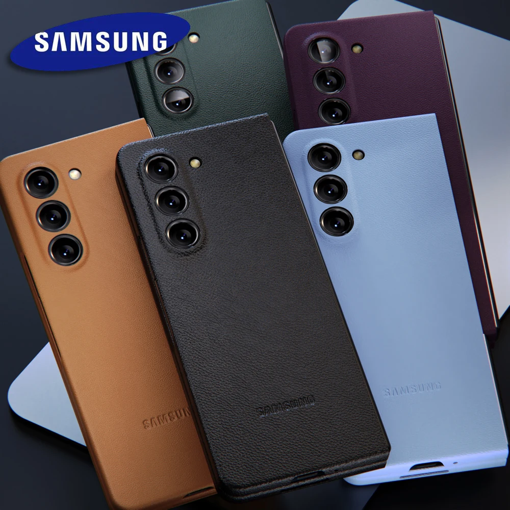 Luxury Leather Case for Samsung Galaxy Z Fold 5 Z Fold5 ZFold 5 Business Shockproof Shell Protective Phone Back Cover