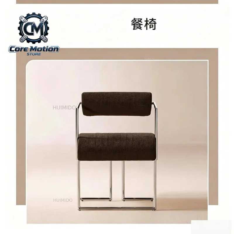 Mid-Century Modern Accent Chair, Stainless Steel Frame with Upholstered Seat, for Dining, Study or Vanity view 5