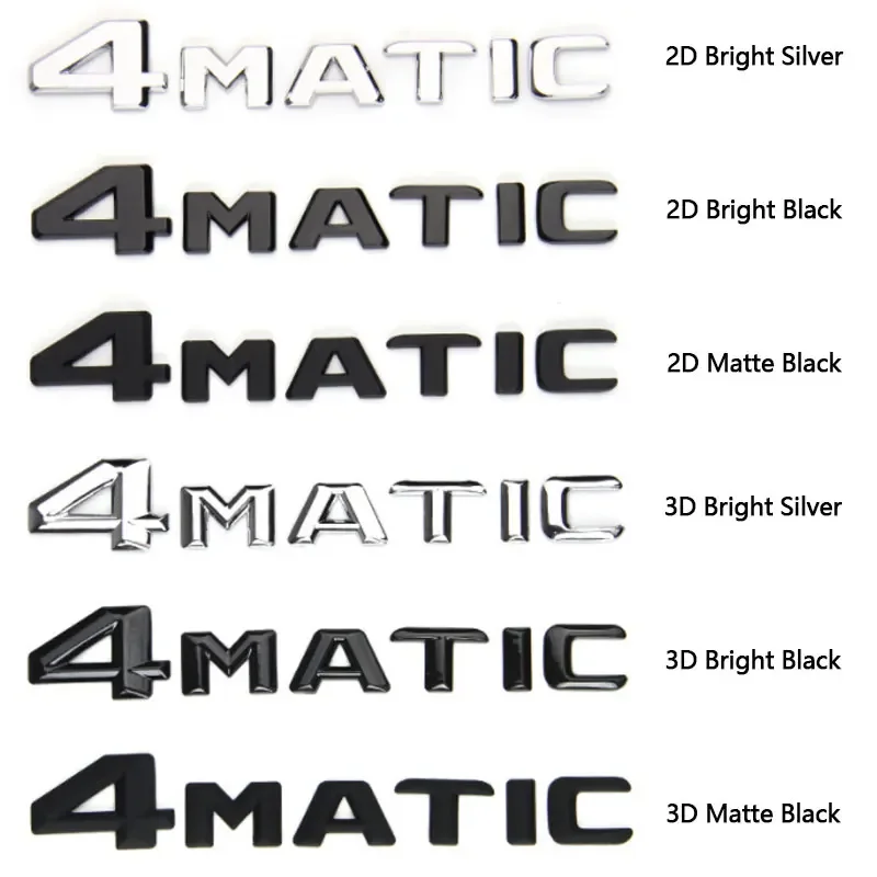 

4 matic Letter Badge Car stickers for Mercedes Benz series w204 w205 w177 w203 rear boot trunk 4matic lable refit accessories
