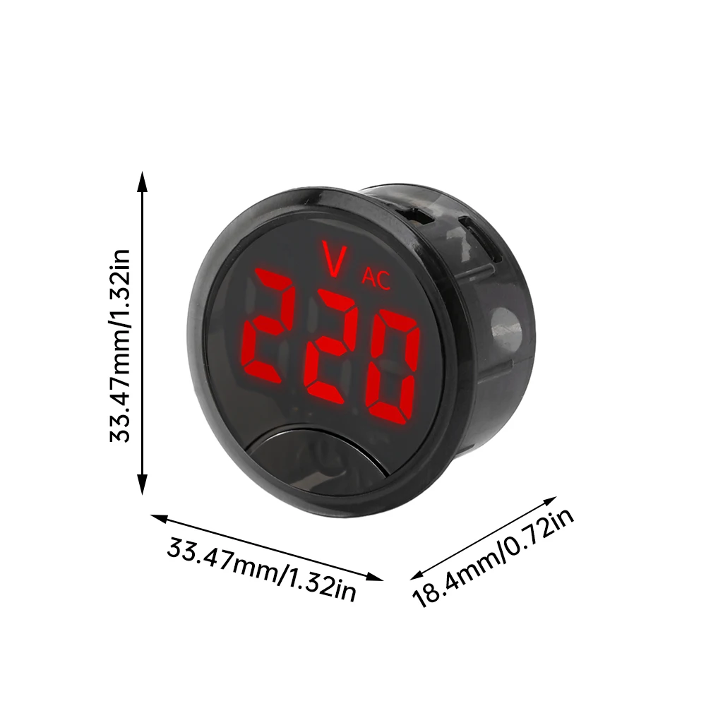 Voltmetro rotondo a 2 fili con Display digitale a LED AC Tester di tensione digitale voltmetro dimmerabile AC 50 ~ 265V