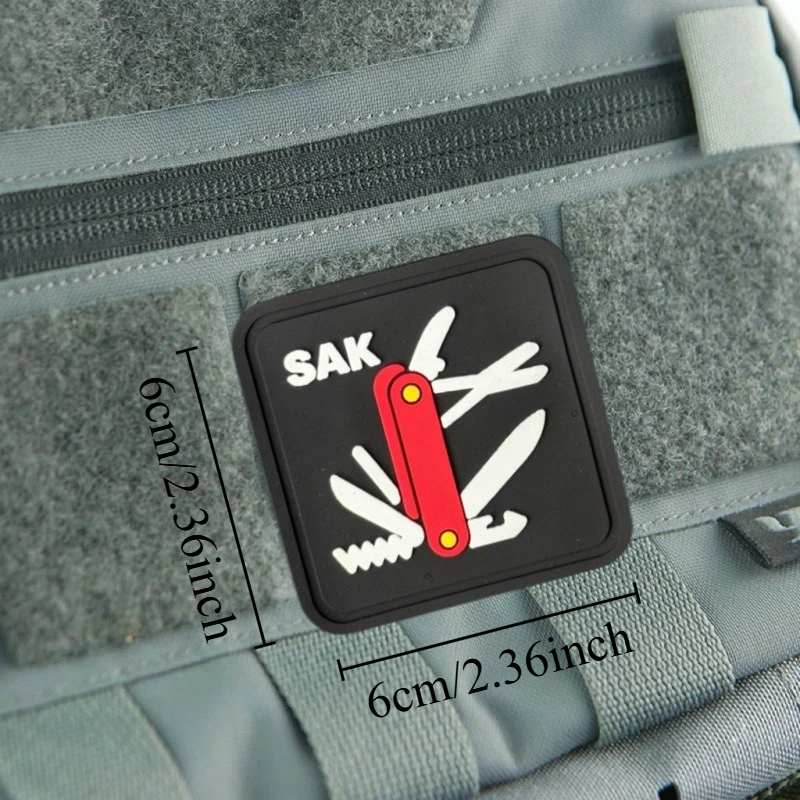 Multifunctional Tool Knife Patch EDC PVC Morale Badge Hook and Loop Backpack Clothing Accessories Stickers Armbands