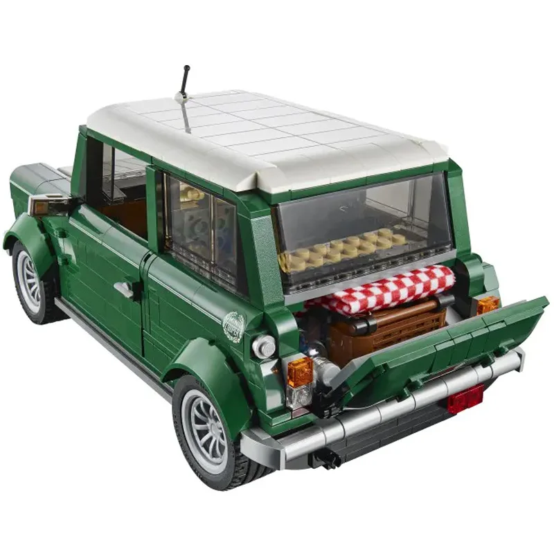 In Shock Classic Technical MINI Retro Vintage Car Building Blocks Cooper MK VII Compatible 10242 Model Sets Bricks Kids Toy Gift