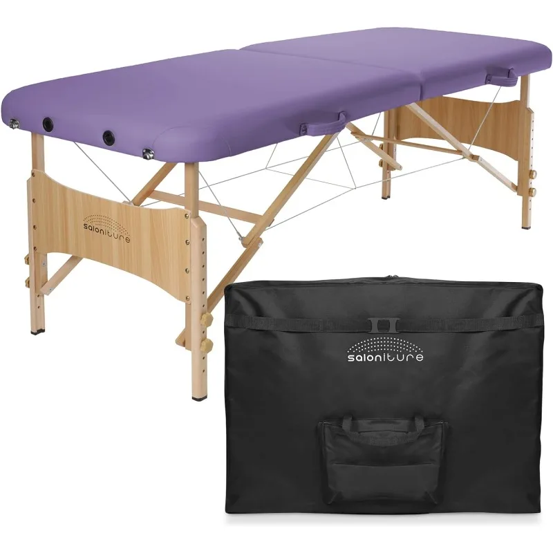 Saloniture Basic Portable Folding Massage Table - Cream