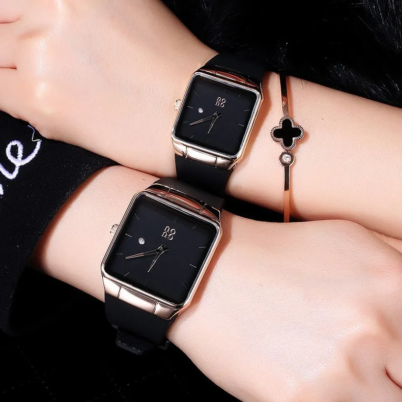 HK Guou Brand Ultrathin Fashion Watch Female Student Luxury Gift Square Watch Korean Minimalist Waterproof Genuine Leather Watch