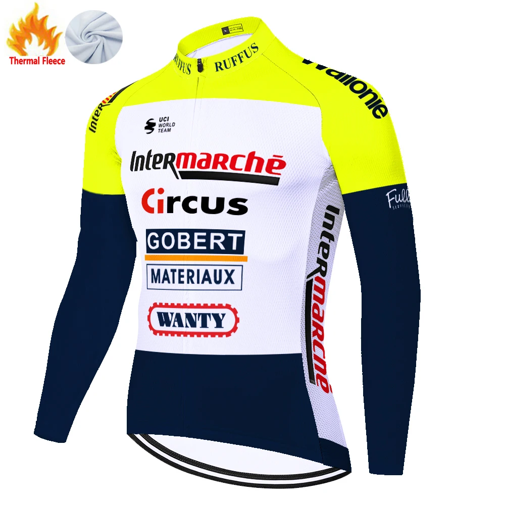 2024 wanty cycling jersey long sleeve winter fleece ropa ciclismo invierno wielerkleding heren cycling clothing men maillot vtt