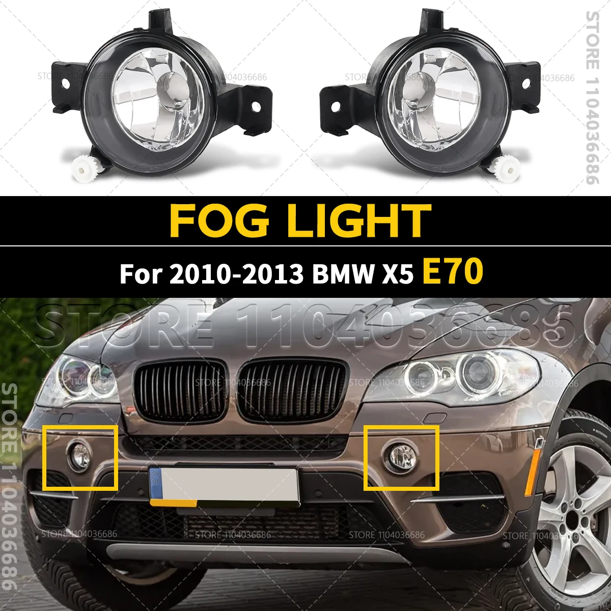 

Для 2010 2011 2012 2013 BMW X5 35dx 35ix 50ix E70 противотуманная фара переднего бампера (без лампы) 63177224643 63177224644