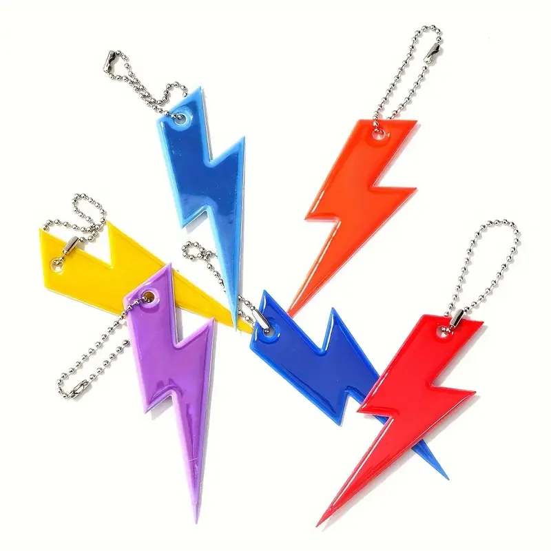 Reflective Keychains, Colorful Lightning Design