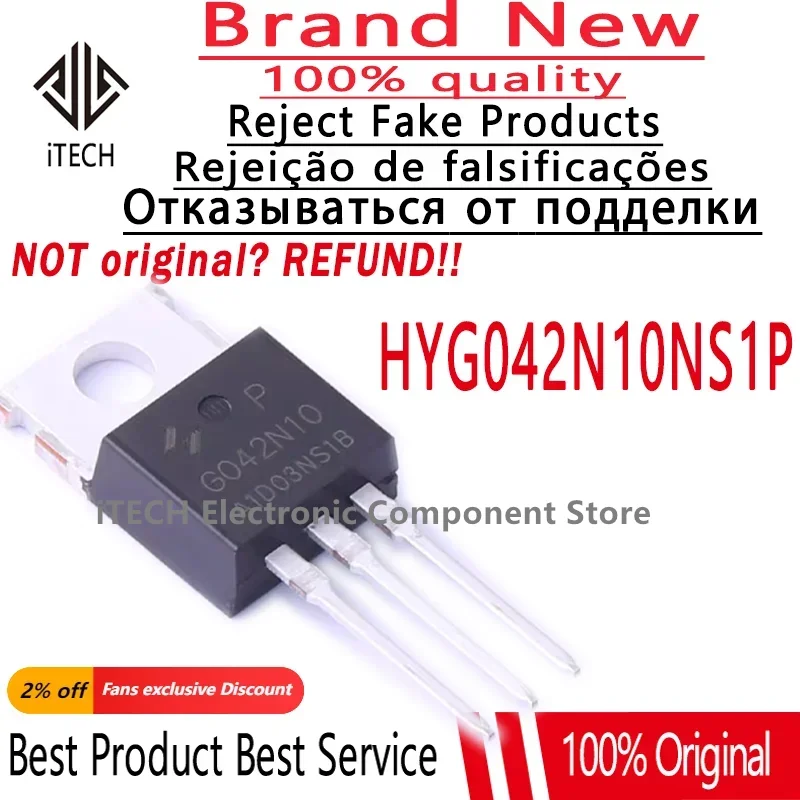 (10-50)pcs/lot Original G042N10 HYG042N10NS1P TO-220 Field Effect Transistor (MOSFET) 100% New and Genuine