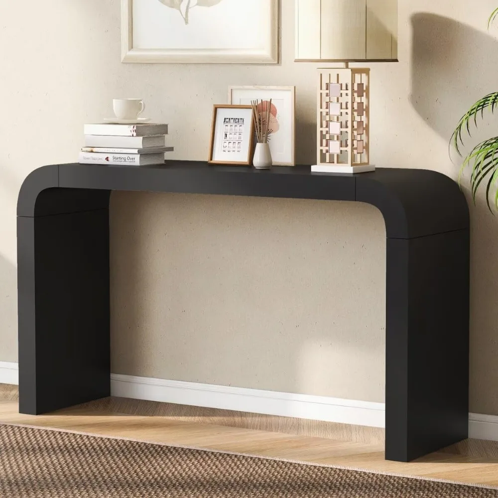

Minimalist Acacia Vneer Console Table with Two Legs,Entryway Table Stylish and Elegant Design,Suitable for Narrow Spaces and Liv