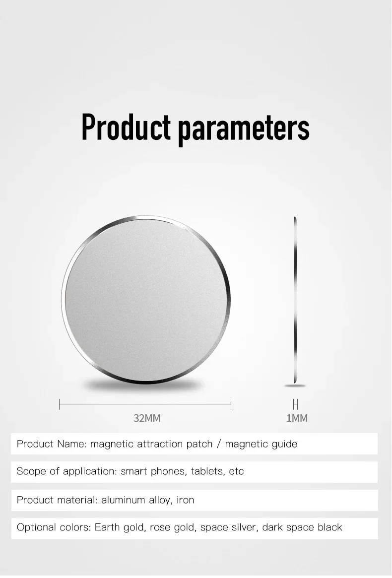 Universal Handy Magnetische Halterung Platte Blatt für Auto Magnet Saugplatten Aluminium Legierung Patch für iPhone Xiaomi Samsung – Detail 8