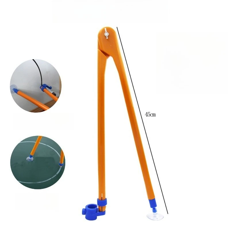 Grand compas d'enseignement en plastique solide, double marqueur pour tableau blanc, outil de dessin géométrique multifonctionnel pour enseignants en classe