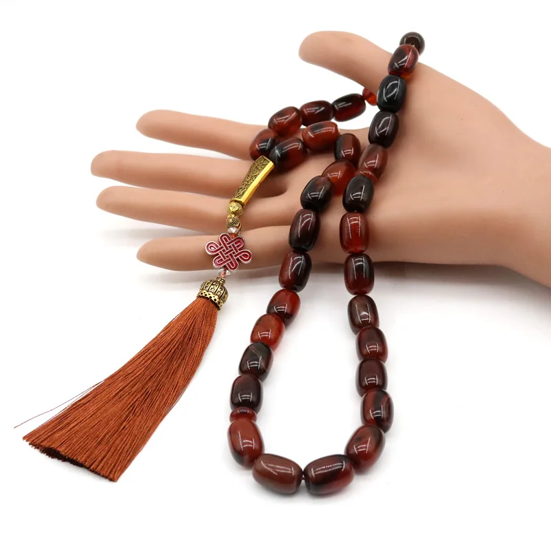Arab 33 Tasbih Natural Agate Tesbih Ramadan Bracelet Father's Gift Muslim Men's Gift Tesbih Prayer