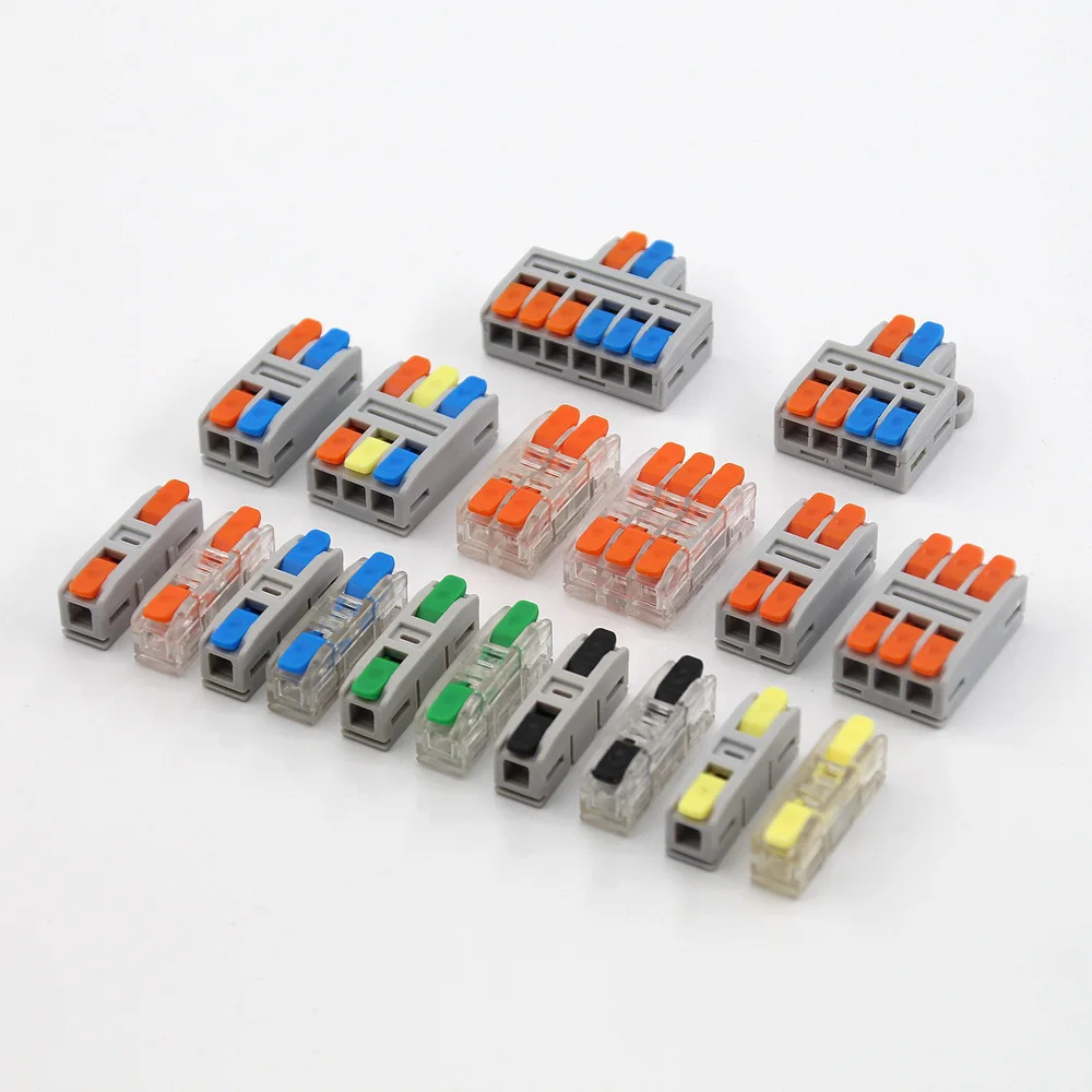Mini Fast Wire Connector 1Pin Spliceable Electrical LED Wiring Terminal Blocks 2Pin 3Pin Splitter Multi Input Multi Output