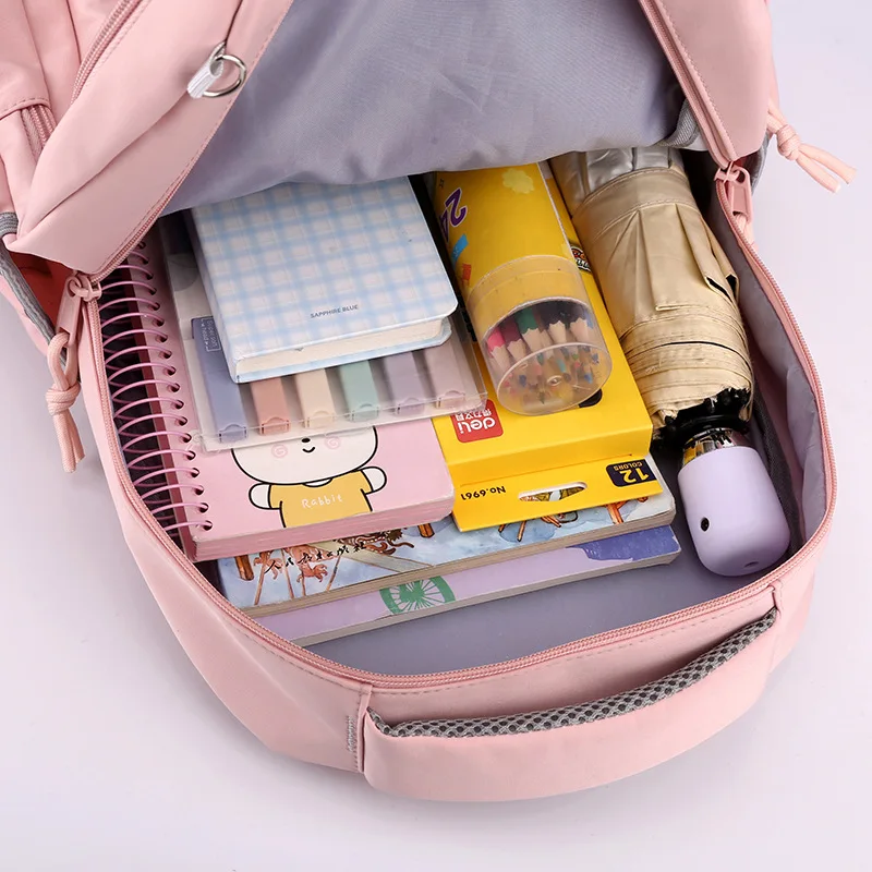 high quality School Bags for Teenagers Girls Primary Middle SchoolBag Student Backpack Women Campus Korean Cute Book bags