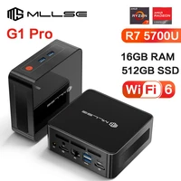 MLLSE G1 Pro Mini PC AMD Ryzen7 5700U DDR4 16GB RAM 512GB SSD WiFi6 BT5.2 Windows 11 Pro Mini computadora de escritorio trabajo de juegos