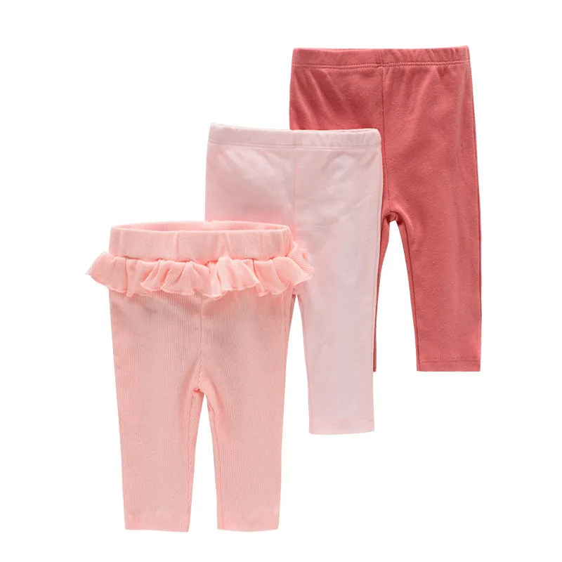 3/4Pcs Neutral Baby Pants for 0-24 Months Boy Girl Toddler Pajama Pants Cotton Newborn Clothes Bottoms Infant Elastic Trousers