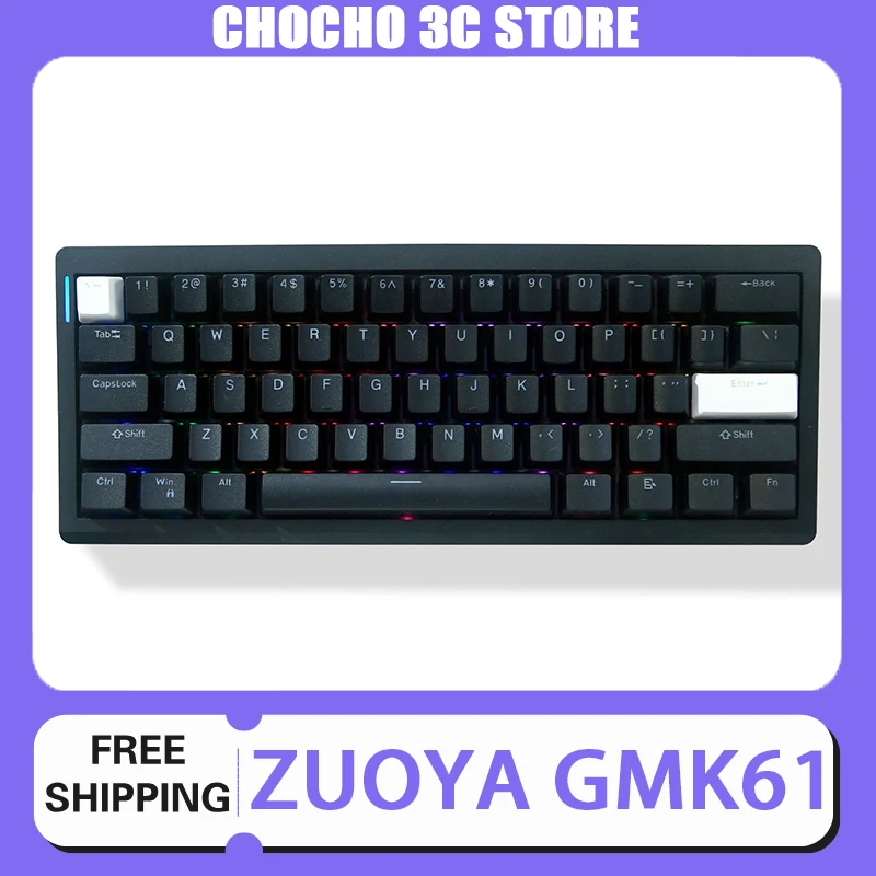 ZUOYA GMK61 Mechanical Keyboard 3Mode 2.4G Bluetooth Wireless Gamer Keyboard 84Keys RGB Backlit Customized Gaming Keyboards Gift