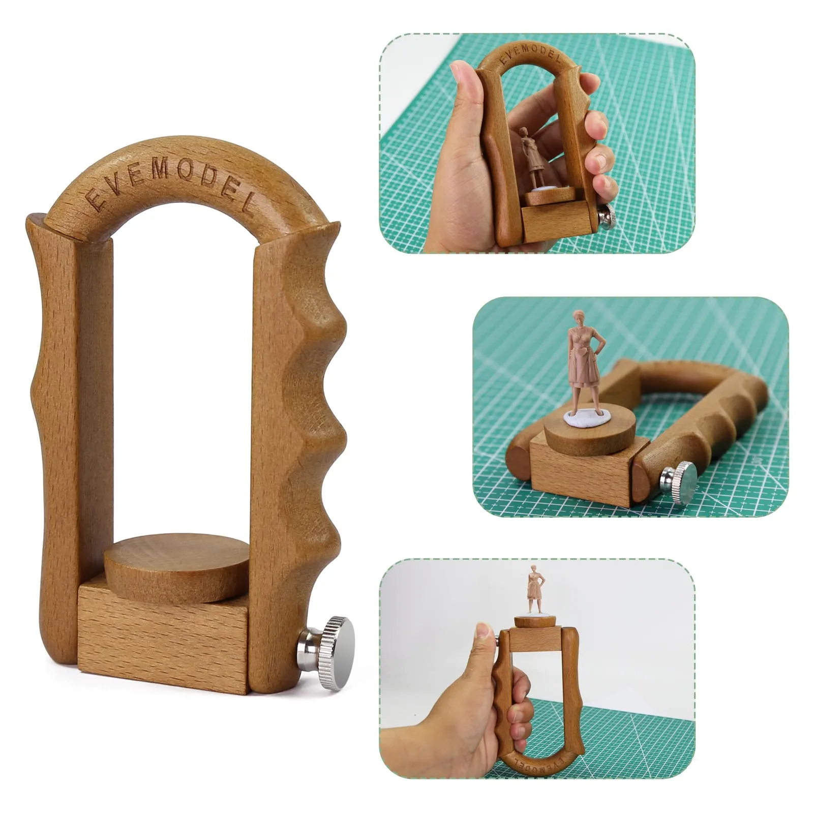 Emododel Handle Pintura Miniatura para Soldados, Modelo de Madeira Suporte De Trabalho, Artesanato, Gundam, Wargames, Rotação De 360 °