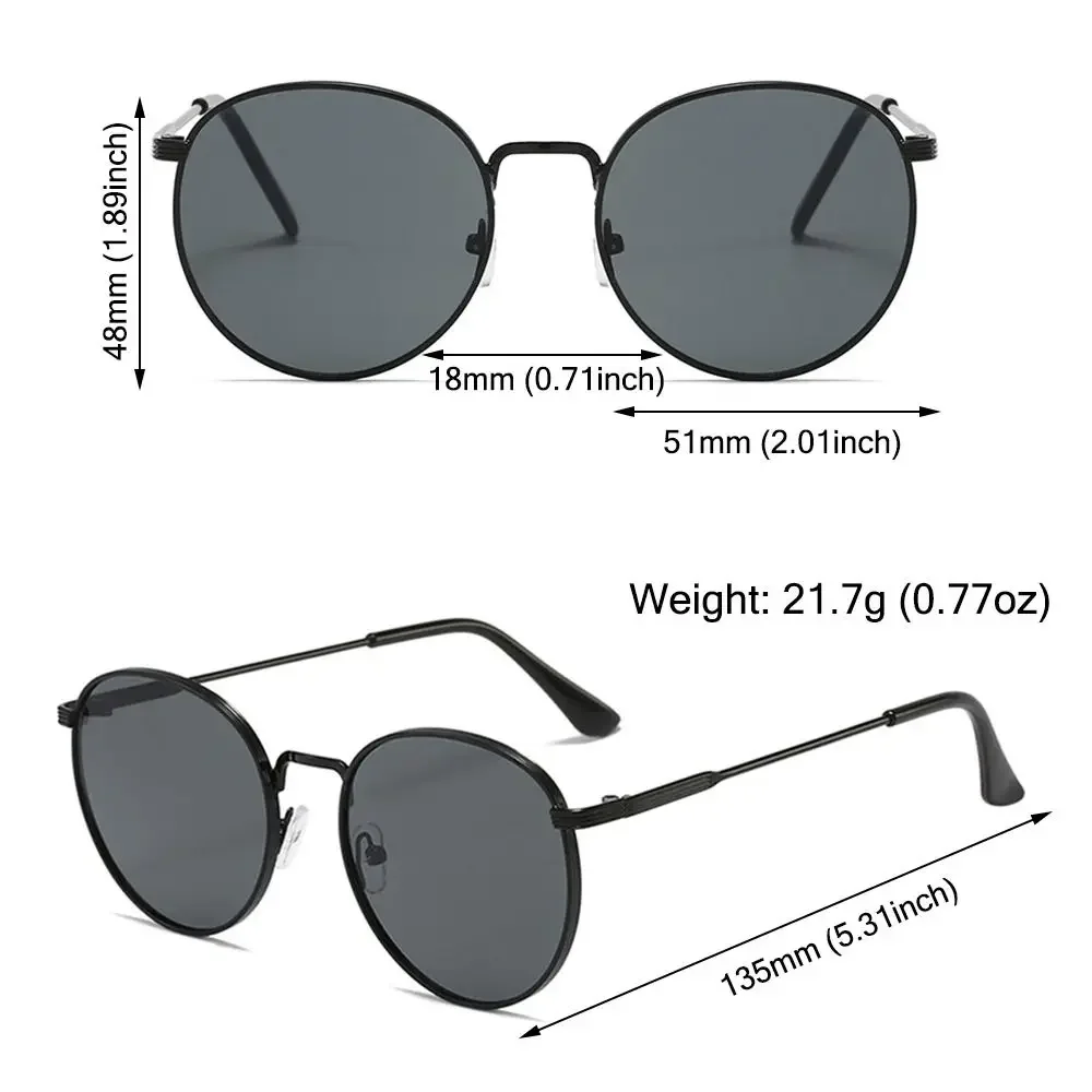 2025Trendy Kreis Runde Sonnenbrille Vintage Sommer Hippie Brille UV Schutz Metall Rahmen Sonnenbrille für Frauen Männer – Detail 1