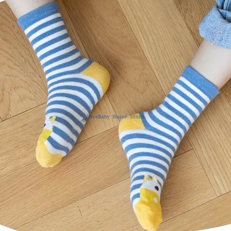 BX0D جوارب قطنية ناعمة قابلة للتنفس جوارب كاحل للأطفال جوارب بنمط كرتوني للأطفال الصغار 1-12 سنة جوارب ربيع الخريف #2