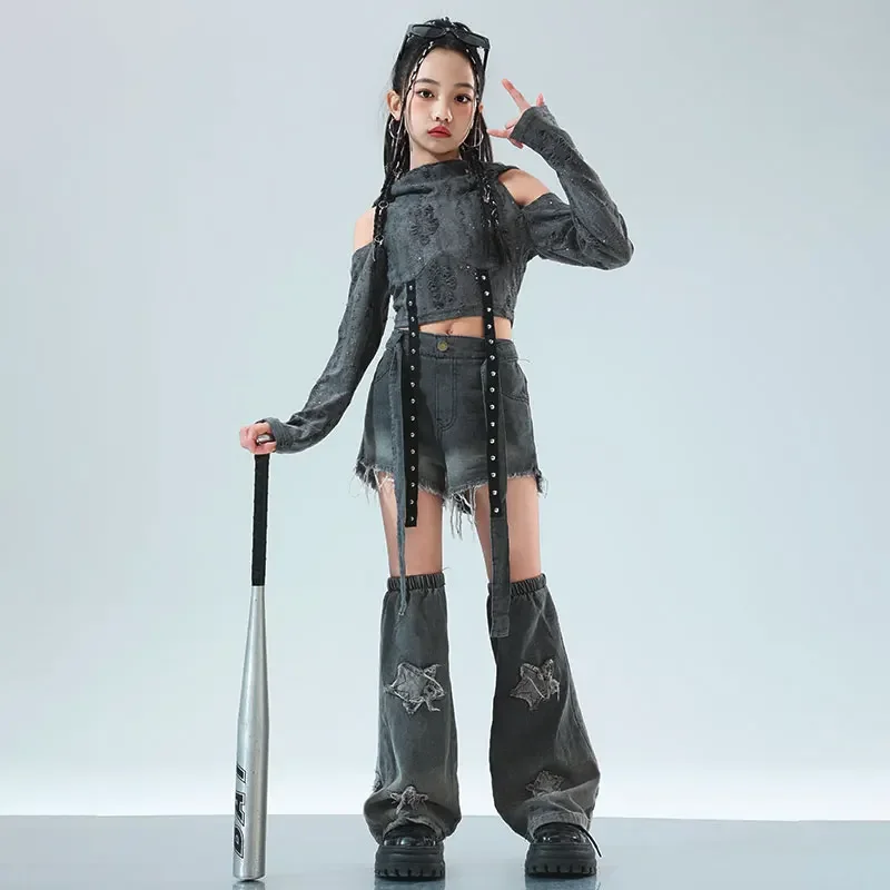 Veste contrastée Hip Hop pour filles, pantalon de Sport, manteau de danse de rue pour garçons, Streetwear pour enfants, ensemble de vêtements de Jazz K-pop, uniformes scolaires pour enfants