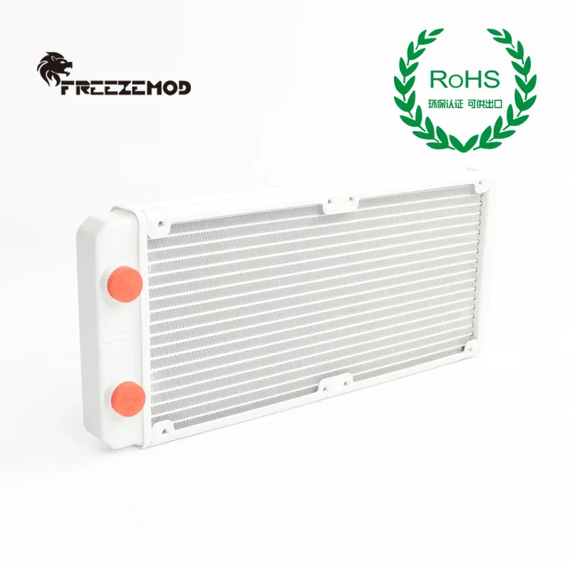 Freezemod g1/4 '', radiador de resfriamento de água para pc, 27mm de espessura, alumínio, dissipador de calor para computador, branco 120/240/360mm