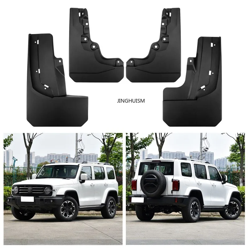 Mudguards Accessories Mud Flap Fenders for Great Wall Tank 300 2024-2025 Hybrid Version Electric Pedal Fender Black Protection