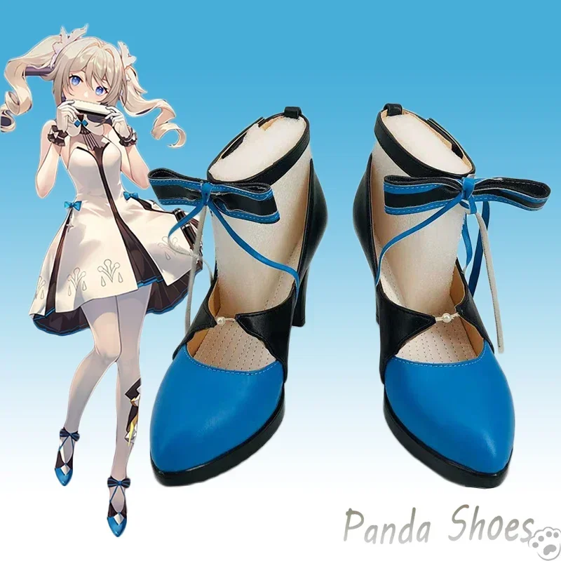 

Genshinimpact Barbara Cosplay Shoes Anime Game Cos Blue Boots Game Barbara Cosplay Costume Prop Shoes for Halloween Party